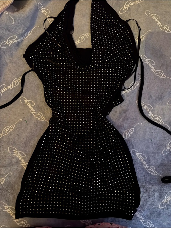 Forever 21 Dresses & Skirts - Forever 21 Black Studded Halter Mini Dress